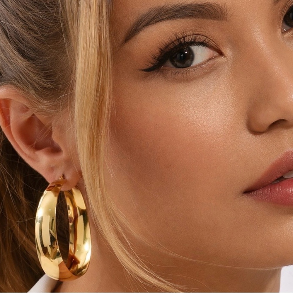 18K Gold-Plated Hoop Earrings